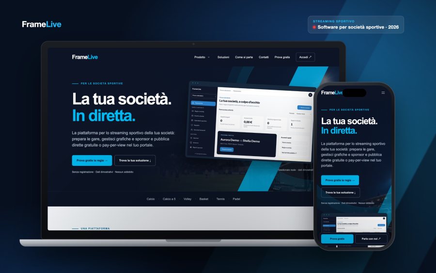 FrameLive, piattaforma per lo streaming sportivo